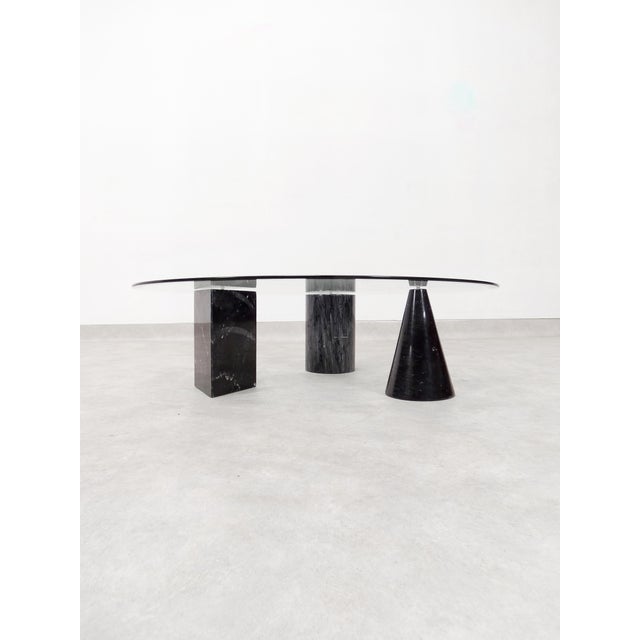 Vintage Italian Marble and Glass Coffee Table, 1970s For Sale - Image 4 of 18