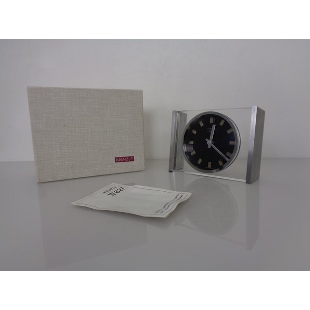 Table Clock in Acrylic Glass and Brushed Aluminum from Kienzle International, Germany, 1960s For Sale - Image 12 of 15
