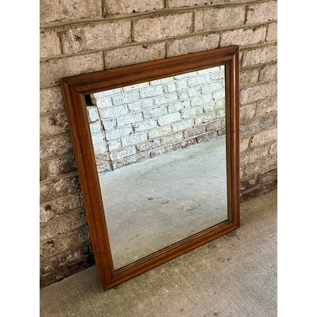 Vintage wooden frame from a 100 year old printing press in manhattan. This honey toned wood frame has an inset gilt border...