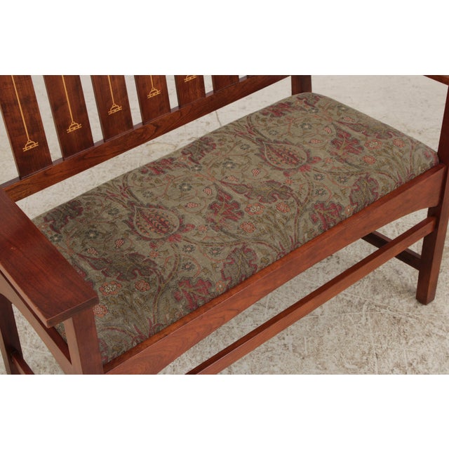 Stickley Harvey Ellis Cherry Mission Style Settee For Sale - Image 10 of 18