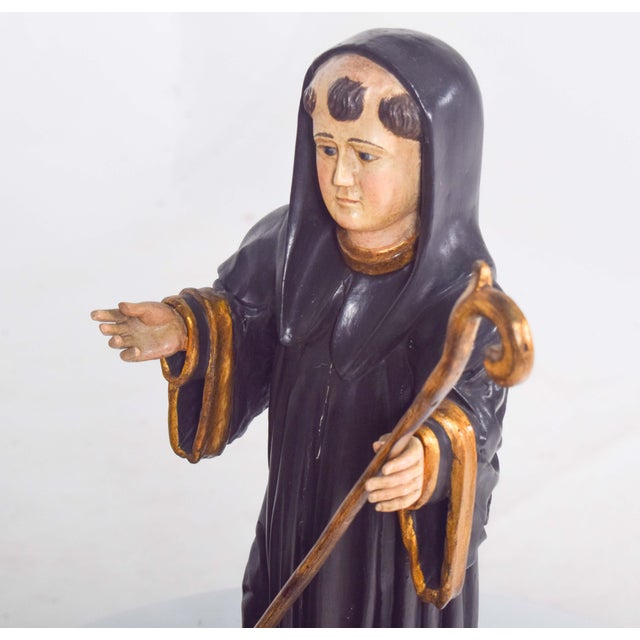 Wooden Sculpture of Saint Benedict, 1890s For Sale - Image 6 of 11