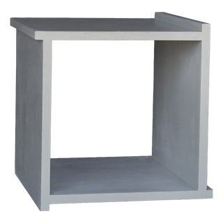 Vintage Plywood Cube Stool, 1960s For Sale