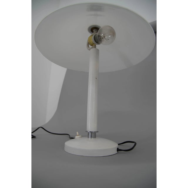 Mid-Century White Table Lamp, 1950s For Sale - Image 12 of 13