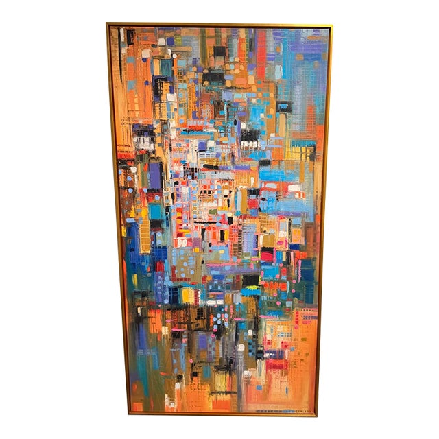 Ekaterina Ermilkina Signed Original Abstract Cityscape Painting For Sale