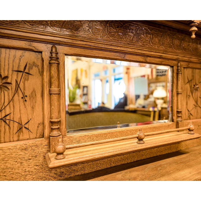 Brown Late 19th Century Eastlake Era Wall Mirror With Shelf For Sale - Image 8 of 10
