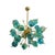 Gold Sputnik Lamp with Murano Turquoise Bubbles, 1960s For Sale - Image 8 of 8