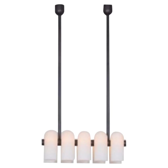 Odyssey Linear SM Black Chandelier by Schwung For Sale