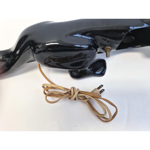 1950s Mid-Century Modern Black Panther Tv Lamp For Sale - Image 5 of 9
