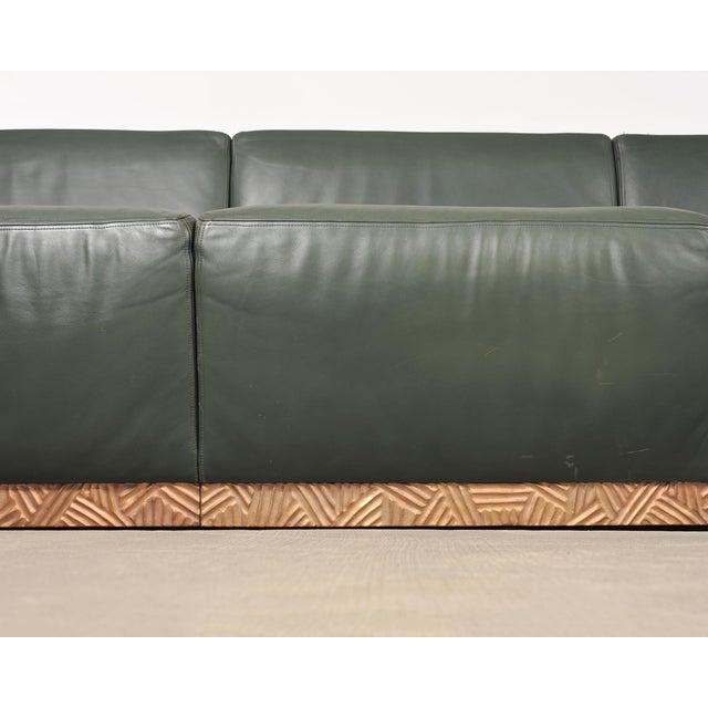 Dakota Jackson Art Deco Style Cuba Sofa in Bronze and Leather For Sale - Image 12 of 18