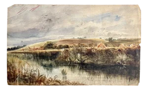 David Bates, Watercolour, Landscape, 19th Century, Double-Sided