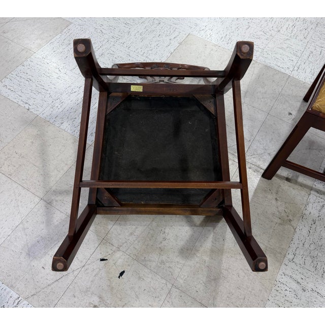 1960s Set of 6 Maitland Smith Hickory Chair Chippendale Mahogany Dining Chairs For Sale In Atlanta - Image 6 of 12