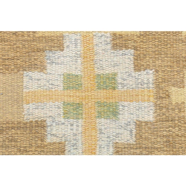 Yellow Doris Leslie Blau Midcentury Swedish Yellow Flat-Weave Rug by Ingegerd Silow For Sale - Image 8 of 10