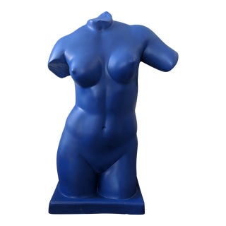 Abstract Yves Klein Inspired Blue Plastic Statue For Sale