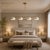 Modern Linear Chandelier 4 Light, Matte Off White Dome Pendant Light Brass Dining Room Fixture, Kitchen Island Lighting, Minimalist Light For Sale - Image 12 of 12
