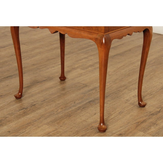 1980s Stickley Queen Anne Style Cherry Tea Table For Sale - Image 12 of 12