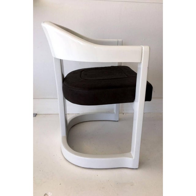 Black Set of Four Onassis White Lacquer Chairs by Karl Springer For Sale - Image 8 of 9