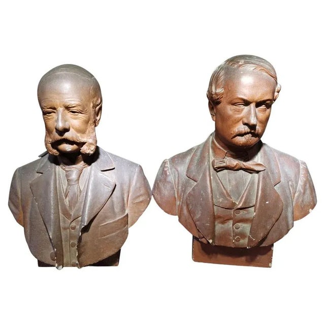 19th Century Busts, Set of 2 For Sale - Image 9 of 9