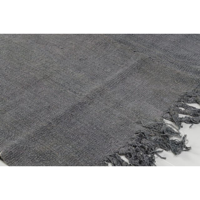 Greige Anatolian Grey Vintage Hemp Kilim Rug For Sale - Image 8 of 9