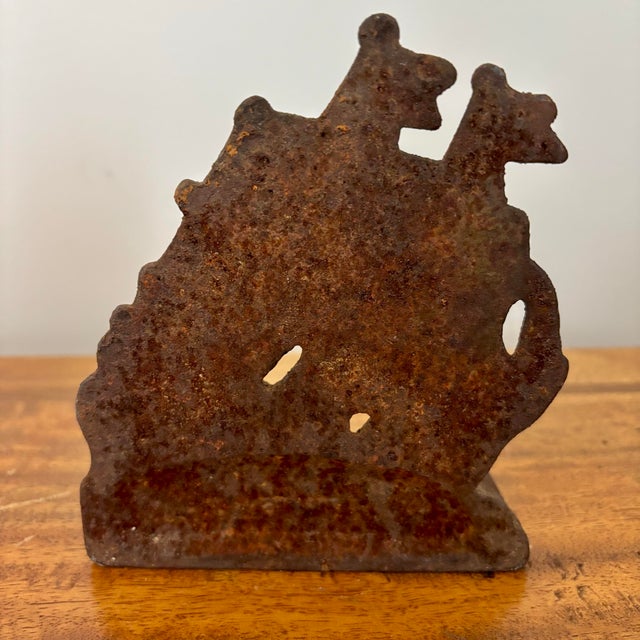 Antique New England Nautical Clipper Ship Cast Iron Doorstop For Sale - Image 4 of 6