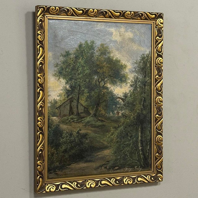 Antique Framed Oil Painting on Canvas by Georges Crehay (1849-1933) For Sale - Image 4 of 16