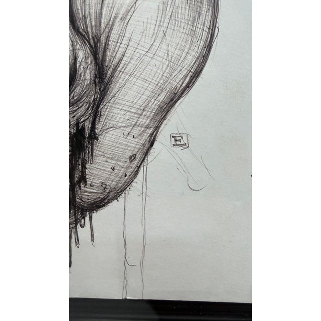 Original 2009 Ekundayo Pop Surrealism Pen Ink Grace Graphite Fish Drawing Sketch For Sale - Image 9 of 15