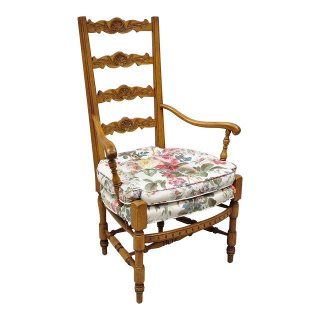 Vintage Mid Century French Country Provincial Style Shell Carved Tall