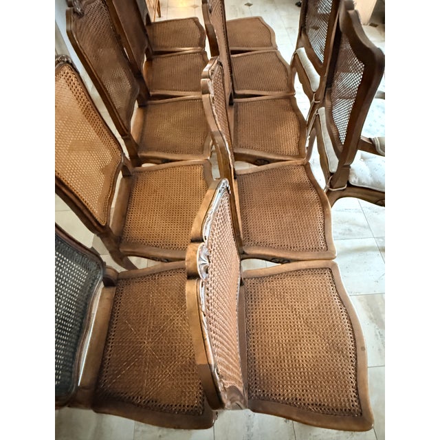 1970s Set of 12 Caned Dining Chairs For Sale - Image 5 of 14