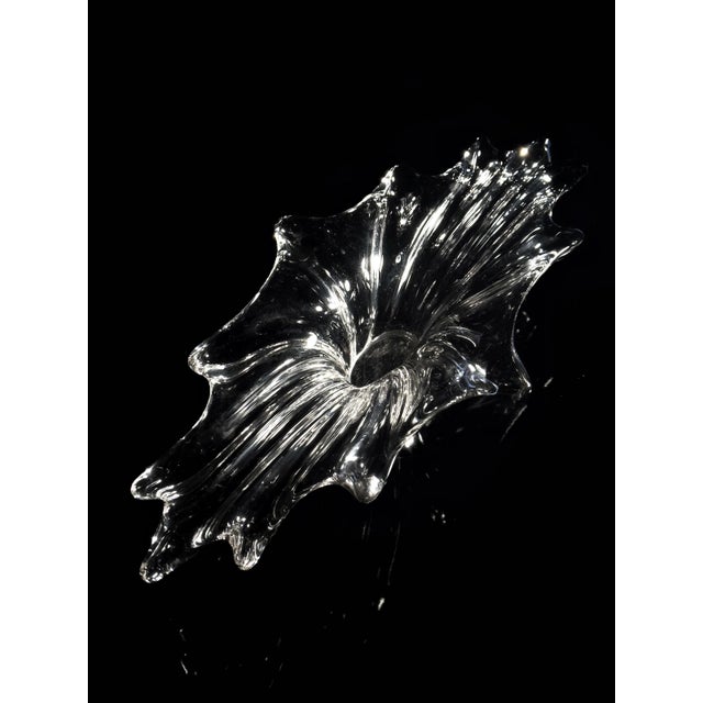 Large Murano Crystal Glass Centerpiece Bowl, 1980s For Sale - Image 6 of 7