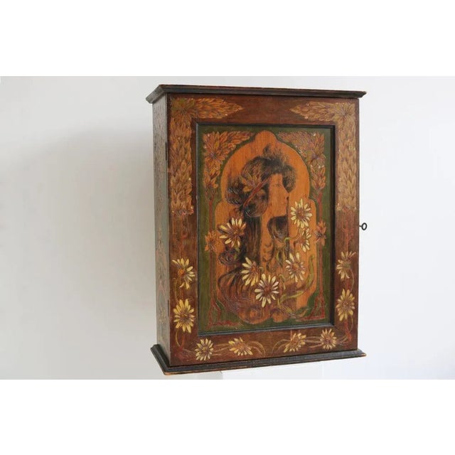 Wood French Art Nouveau Hanging Cabinet, 1900 For Sale - Image 7 of 12