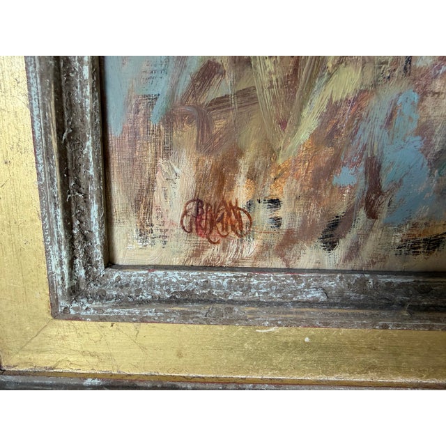 2006 Brian A. Grimm (B. 1968) “Watchful Eye” Original Wildlife Impressionist Oil on Masonite Painting – Rustic Wood Framed For Sale - Image 10 of 12