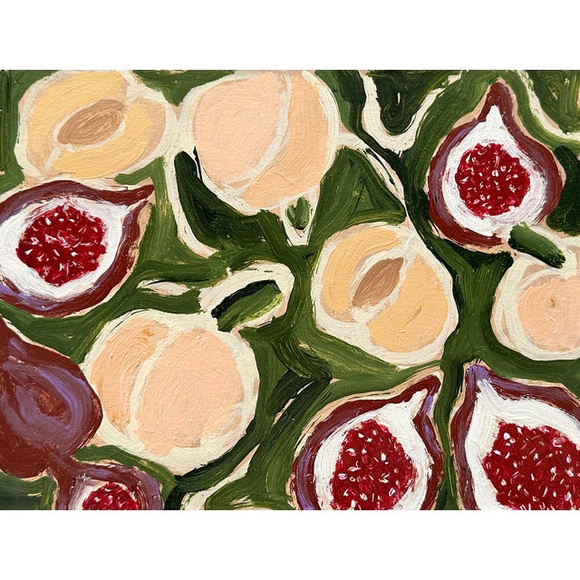 Inspired by the apricots and figs in Portugal, this 9 x 12 inch painting is painted with loose strokes. The artist's hand...
