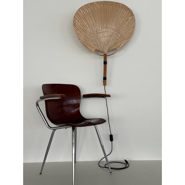 Light Yellow Large Organic Uchiwa Wall Sconces by Ingo Maurer for M Design, Germany, 1973, Set of 2 For Sale - Image 8 of 18