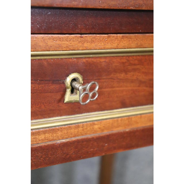 Fine French Ormolu Mounted Mahogany Directoire Marble Top Mirrored Vanity Desk For Sale - Image 4 of 12
