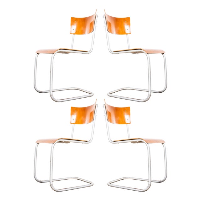 FN6 Cantilever Dining Chairs by Mart Stam for Mücke Melder, 1950s, Set of 4 For Sale