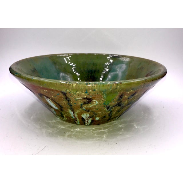 1960s Vintage Asian Modern Pottery Bowl For Sale - Image 9 of 9