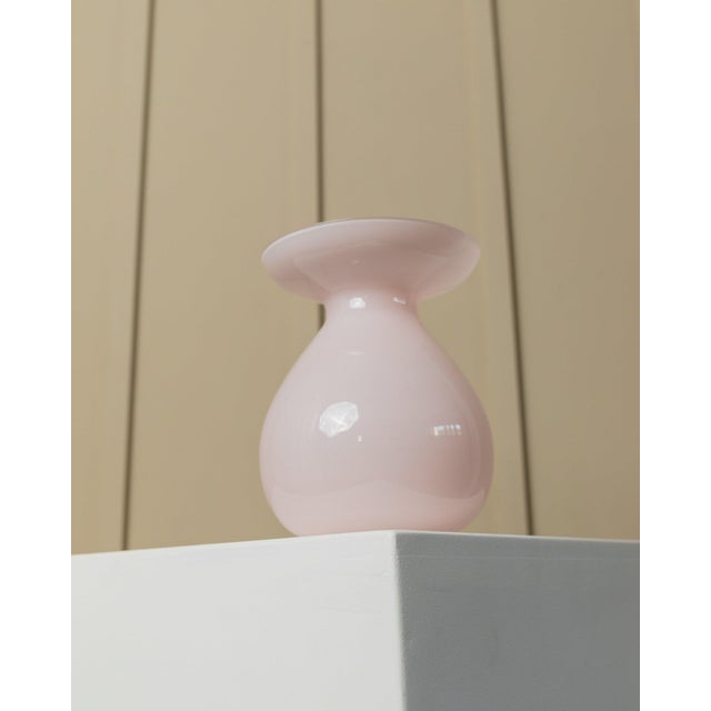 Glass Pink Vintage Glass Vase by Barbro Wesslander & Pia Amsell for Ikea For Sale - Image 7 of 11