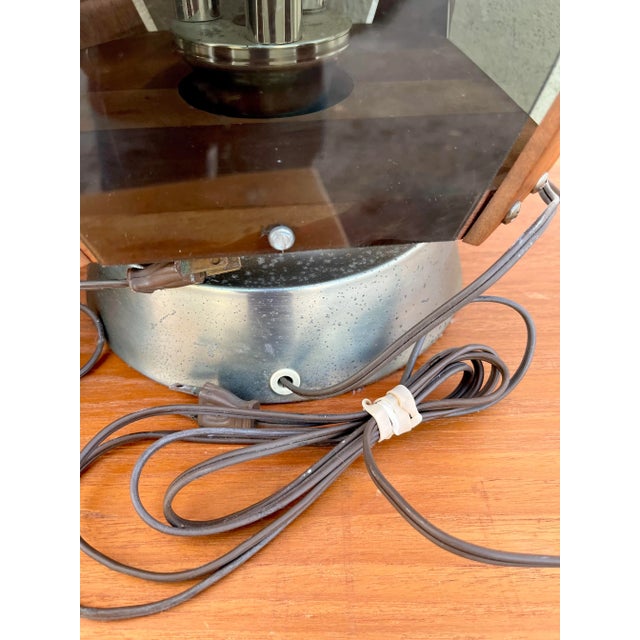 Apair of Mid Century Modern Danish Style Smoked Acrylic Table Lamps. Circa 1970s For Sale - Image 12 of 13