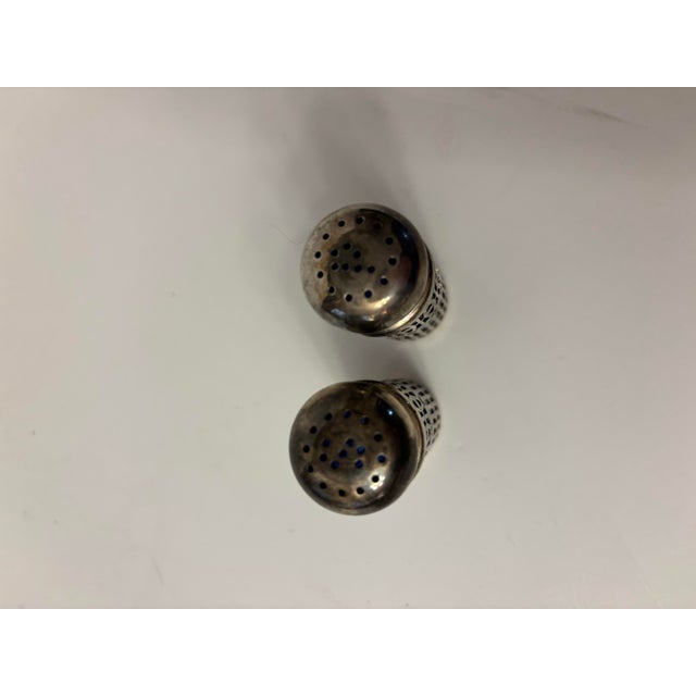 Mid 20th Century Collection of Vintage Cobalt Blue Glass Salt and Pepper Shakers With Silverplate Filigree For Sale - Image 11 of 11