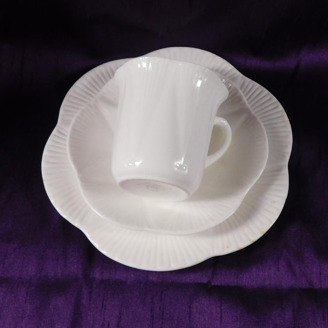 1970s Shelley Three Piece Luncheon Set in Dainty White For Sale - Image 9 of 10