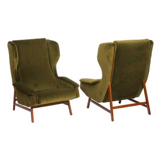 Vintage Italian Model 877 Lounge Chairs by Gianfranco Frattini for Cassina, 1959, Set of 2 For Sale