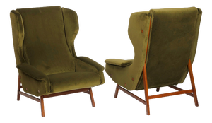 Vintage Italian Model 877 Lounge Chairs by Gianfranco Frattini for Cassina, 1959, Set of 2