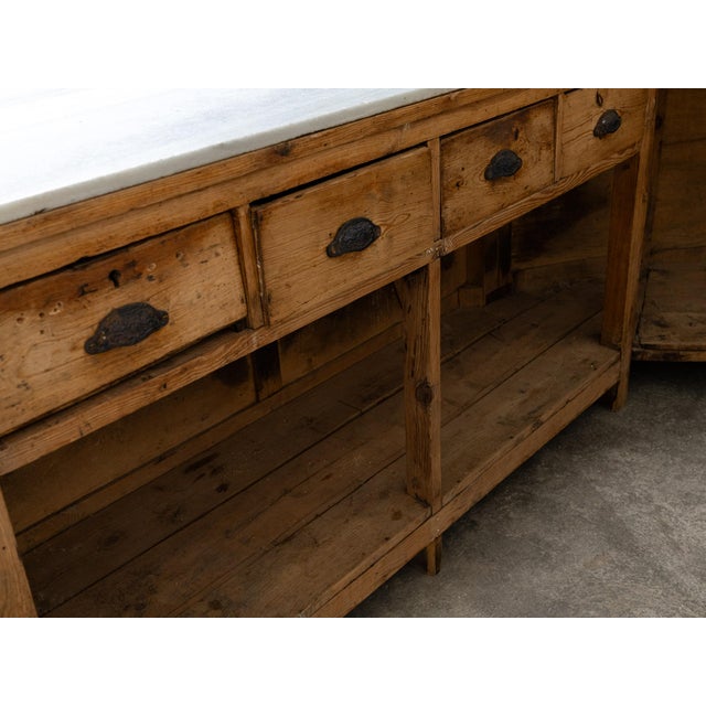 Antique Italian Counter with Marble Top, 19th Century For Sale - Image 16 of 18