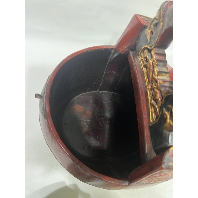 19th Century Antique Chinese Lacquered Wedding Box For Sale - Image 9 of 12