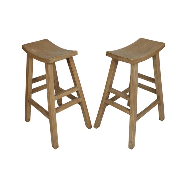 Late 20th Century Saddle Bar Stools, a Pair For Sale - Image 5 of 9