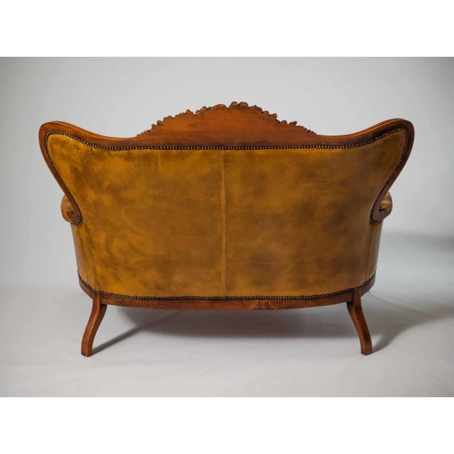 Louis XV Style Leather Sofa For Sale - Image 10 of 12
