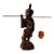 Title: Vintage Hand Carved Wood Fisherman Figure With Shoulder Pole For Sale
