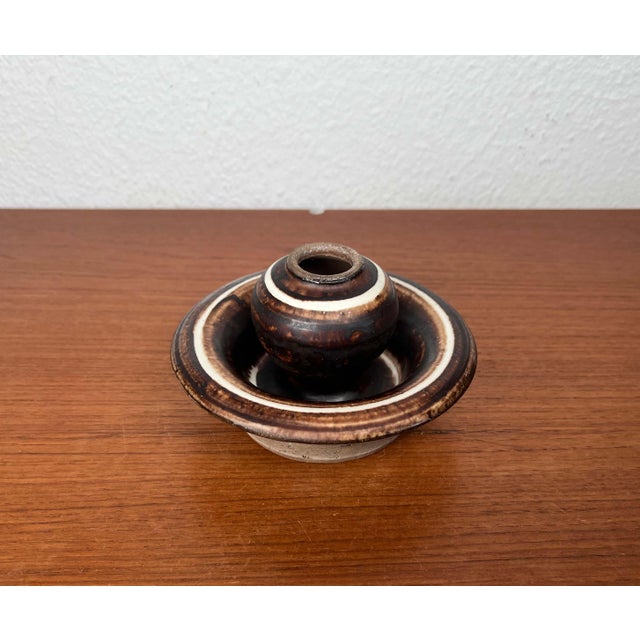 Mid-Century Modern Danish Studio Pottery Candleholder by Lise Eder for Lise Keramik, 1960s For Sale - Image 9 of 15