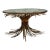 Vintage Distressed Gilt Metal and Glass Wheat Sheaf Table For Sale