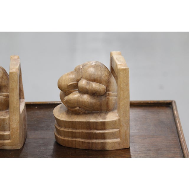 Wood Weeping Buddha Wooden Bookends, 1990s, Set of 2 For Sale - Image 7 of 18