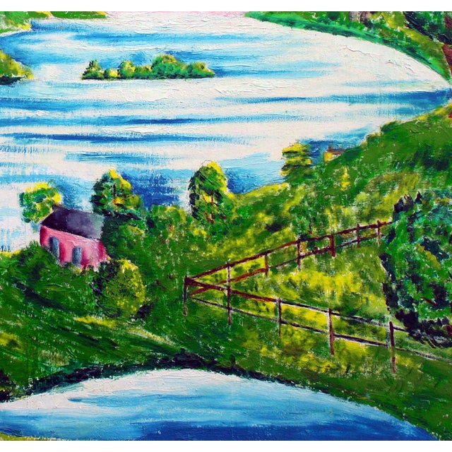 Sunrise on the Horizon, Idyllic 1930's Landscape, 20x24, Signed Brilliant 1930's landscape of the sunrise over the horizon...